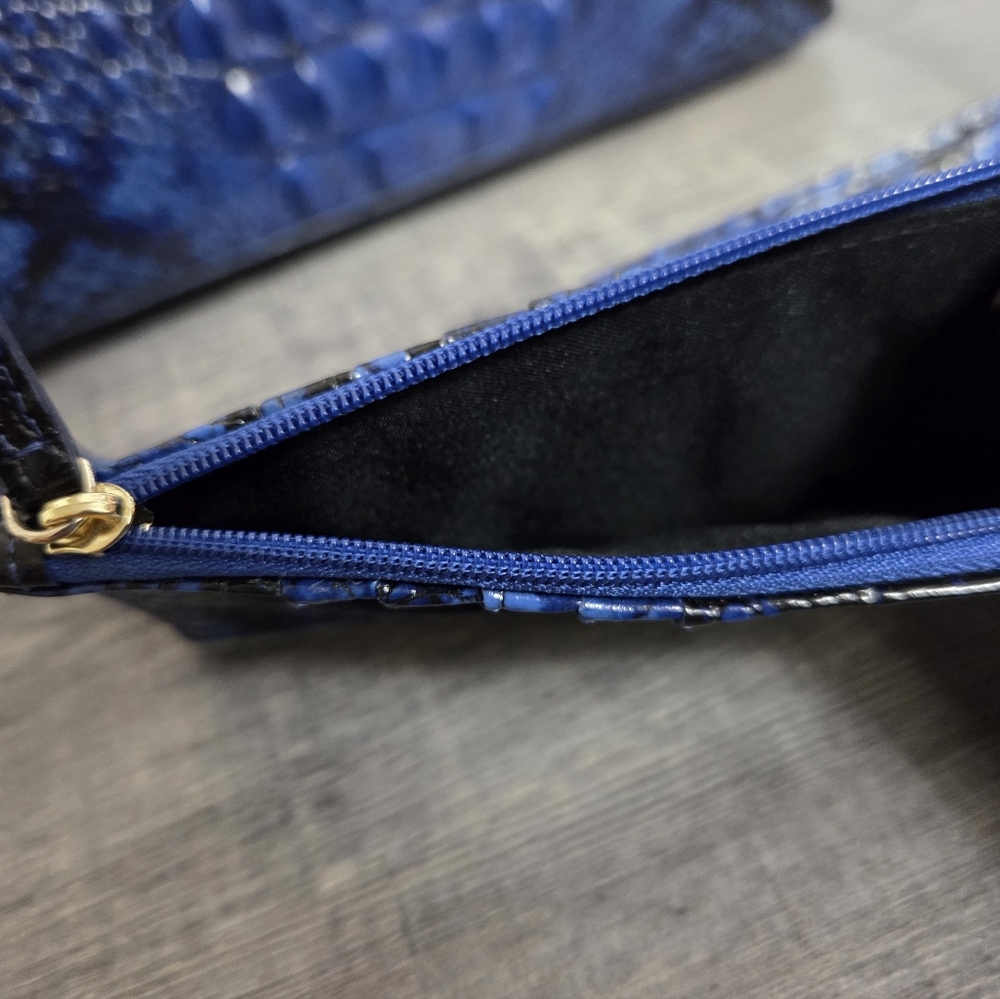 NWT BRAHMIN SAPPHIRE DUXBURY SATCHEL w/Credit Card WALLET - Picture 9 of 11